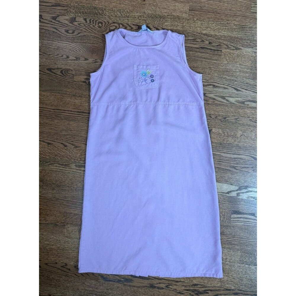 AKS Womens‎ Lavendar Floral Midi 100% Lyocell Dress Size Large Cottage Core Cute - Picture 7 of 7